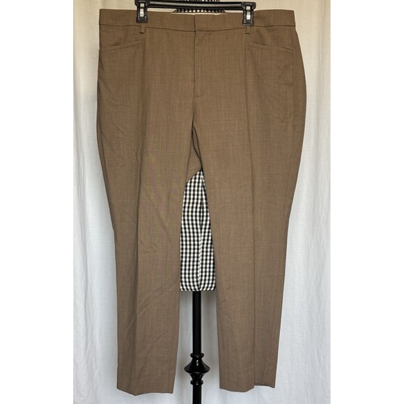 New! Banana Republic Women’s Slim Straight Ankle Wool Pant Tan Size 16 $150 - Picture 1 of 7